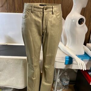GUC Vintage brushed gold lined leather pants sz 7/8
